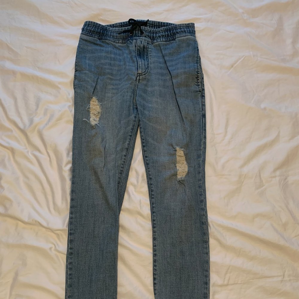 I Love Ugly Ripped Denim Jeans Slim